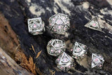 Hymgho Premium Dice - Dragon's Eye Hollow Metal Dice Set - Pink Gems