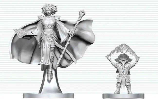 WizKids D&D Nolzur's Marvelous Miniatures: Gnome Warlock & Aasimar Wizard