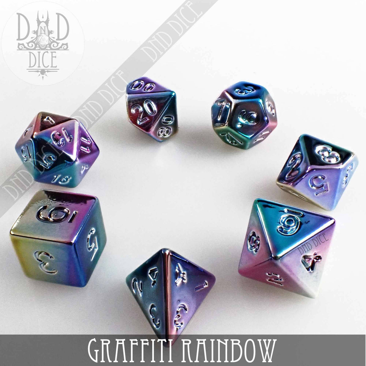 DND Dice - Graffiti Rainbow