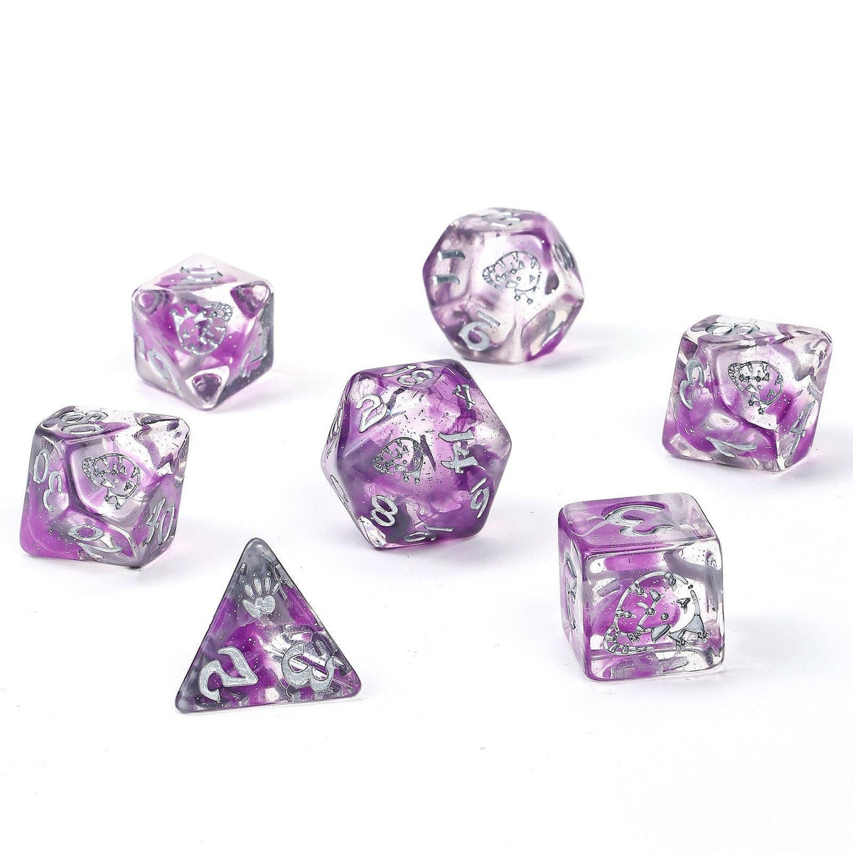 Hymgho Premium Dice - Wyrmforged Rollers Round Edge Resin RPG Dice Set - Opossum