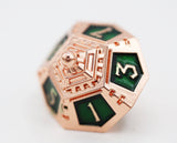 Foam Brain: Dice 51: Emerald Meteor Shower - Metal RPG Dice Set