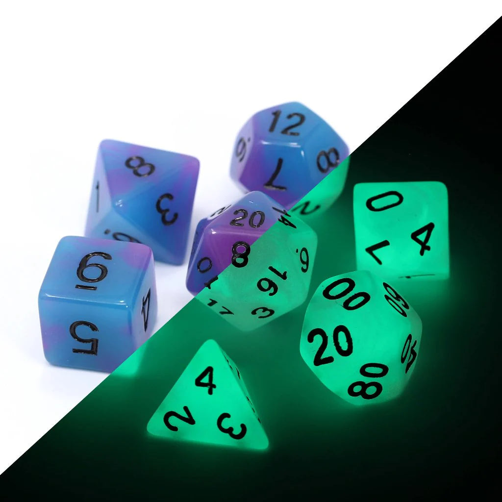Die Hard Dice:  7pc RPG Set - Glow-in-the-Dark - Eldritch Blast