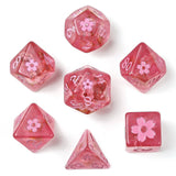 Hymgho Premium Dice - Wyrmforged Rollers Sakura Blossom RPG Dice Set - Pink Ink