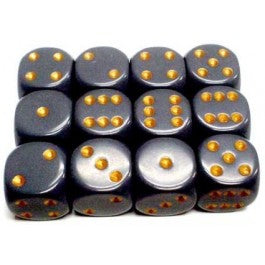 Chessex: Opaque Dark Grey/Copper 12Mm D6 Dice