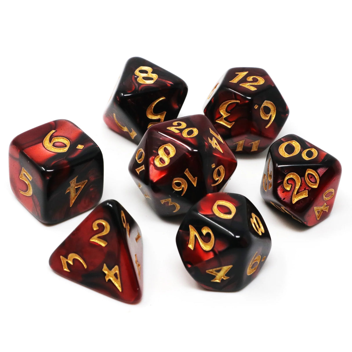 Die Hard Dice 7pc RPG Set - Elessia Kybr - Inquisitor with Gold