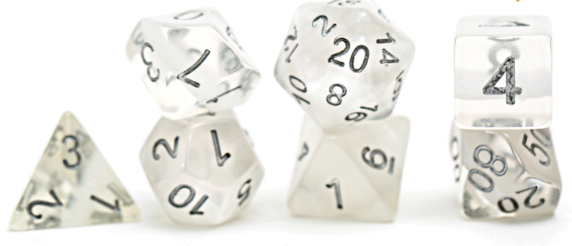 Gate Keeper Dice: Ice (White) Neutron Dice 7 Die Set