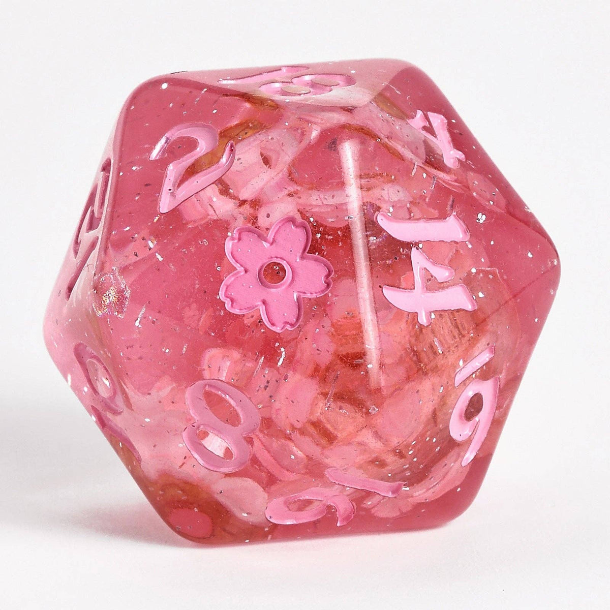 Hymgho Premium Dice - Wyrmforged Rollers Sakura Blossom RPG Dice Set - Pink Ink