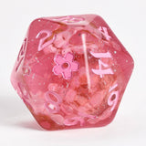 Hymgho Premium Dice - Wyrmforged Rollers Sakura Blossom RPG Dice Set - Pink Ink
