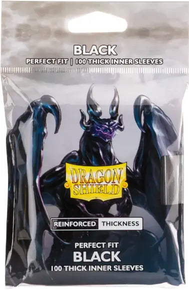Dragon Shield Sleeves Perfect Fit THICK Black 100ct Pack