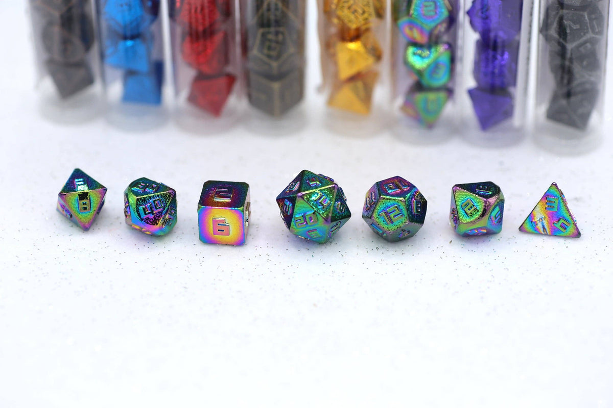 Hymgho Premium Dice - 10MM Mini RPG Dice Set - Rainbow