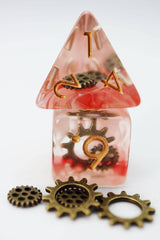Foam Brain: Red Swirl Ancient Gear RPG Dice Set