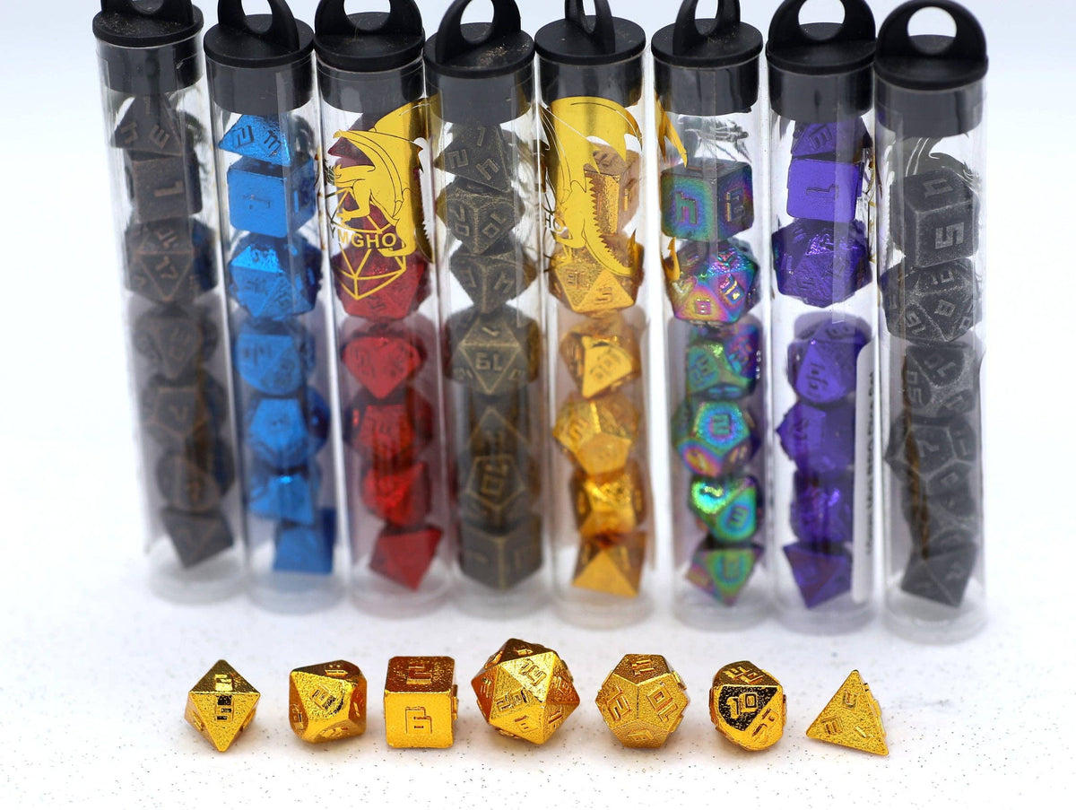 Hymgho Premium Dice - 10MM Mini RPG Dice Set - Gold