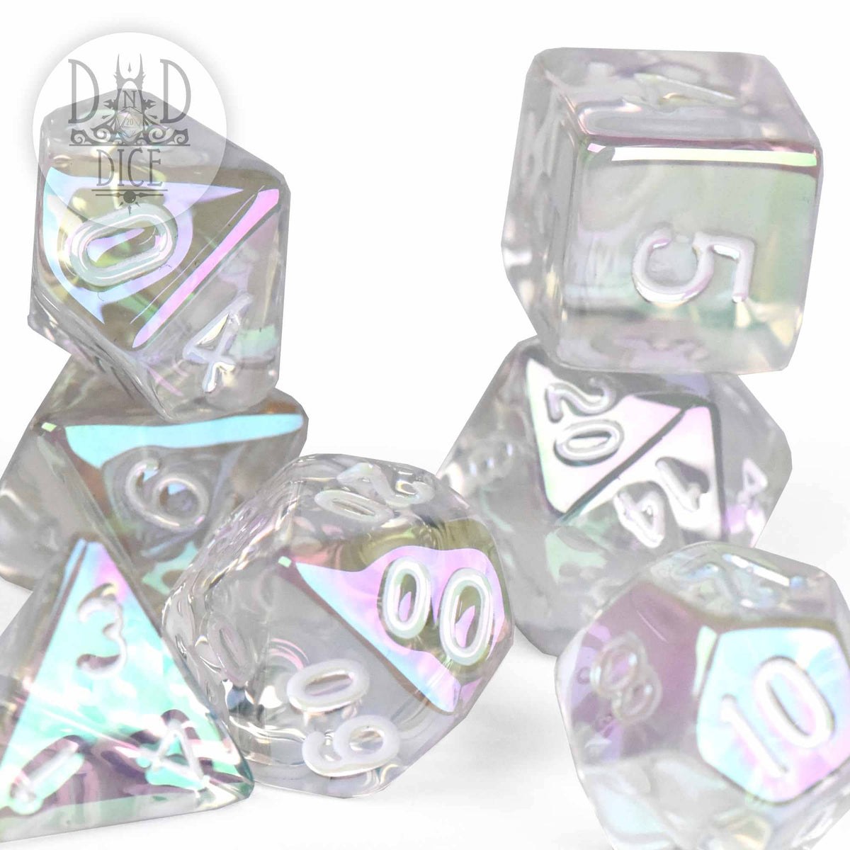 DND Dice - Glamoured Clear