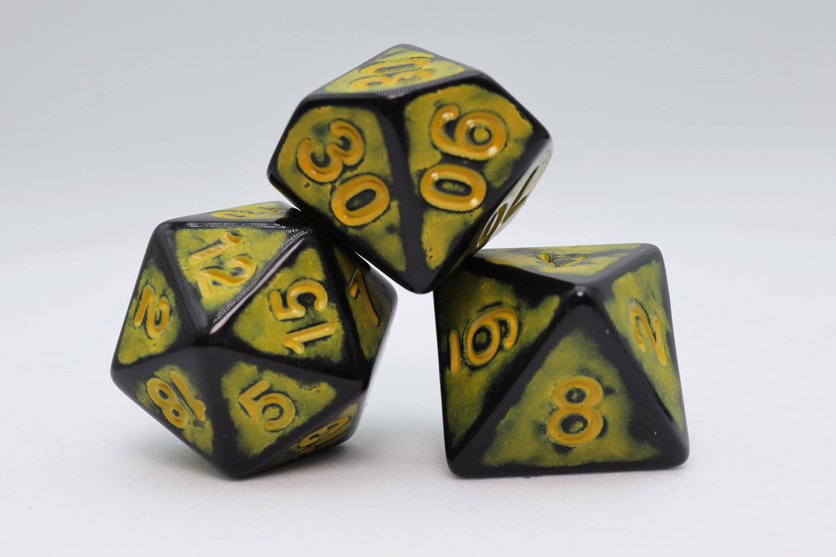 Foam Brain: Timeworn Yellow RPG Dice Set