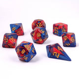 Hymgho Premium Dice - Wyrmforged Rollers - Rounded Edge 8 Piece Polyhedral Dice set - Stormcaller