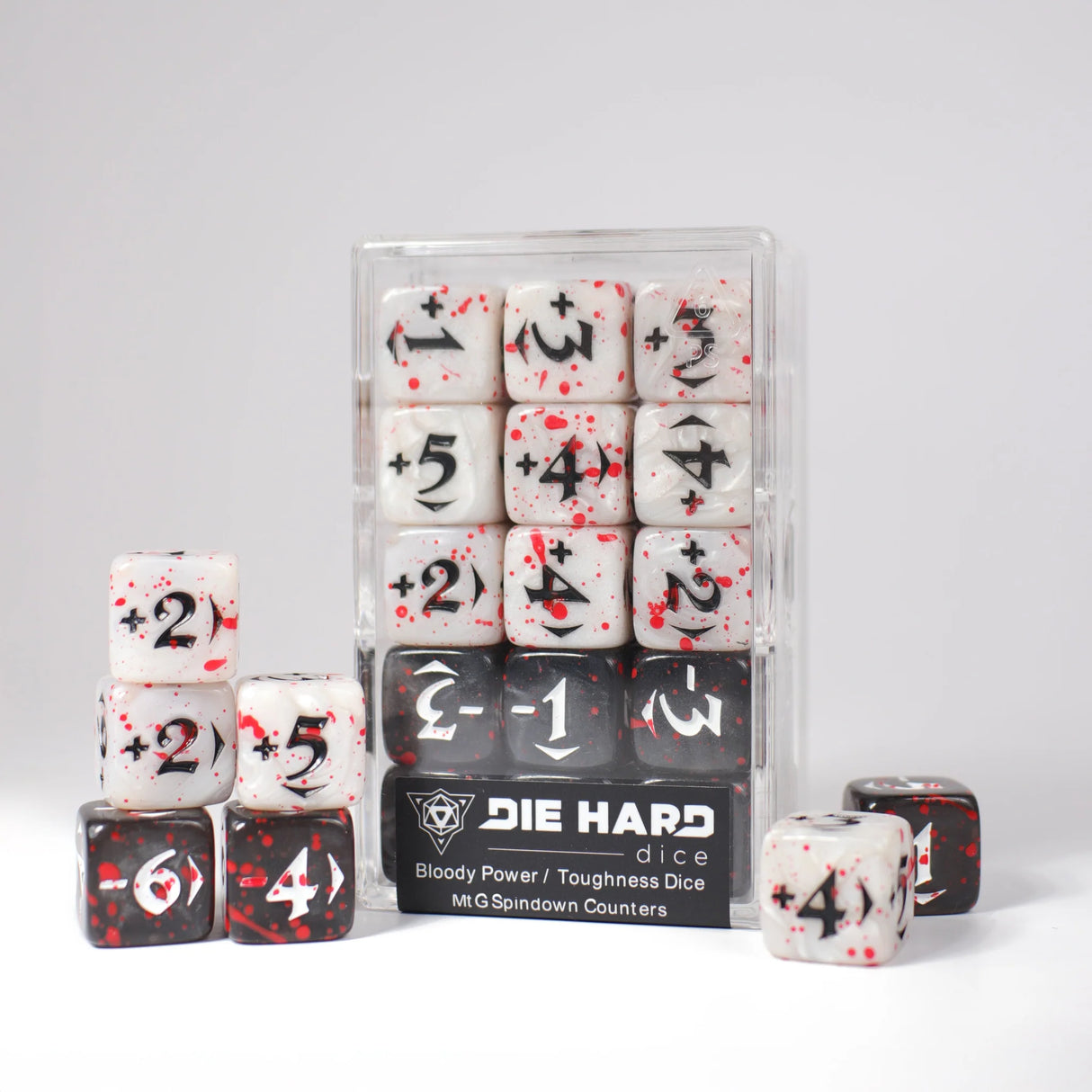 Die Hard Dice: MtG Spindown Counters - Bloody Power / Toughness Dice