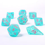 Hymgho Premium Dice - Wyrmforged Rollers - Rounded Edge 8 Piece Polyhedral Dice se