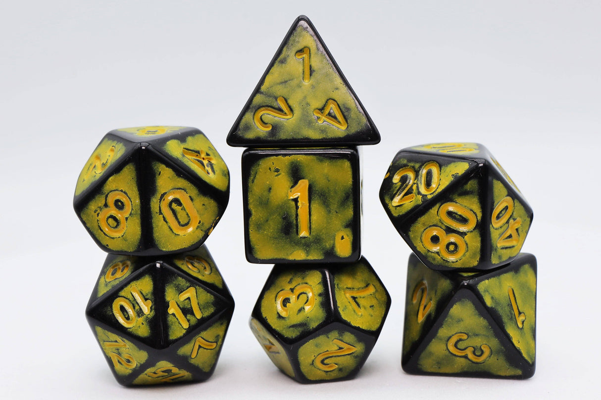 Foam Brain: Timeworn Yellow RPG Dice Set