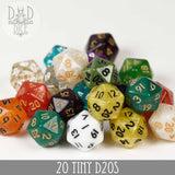 DND Dice - 20 Tiny D20's