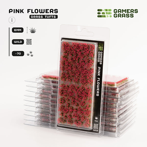 Gamers Grass Tufts:  Tufts- Pink Flowers- Wild