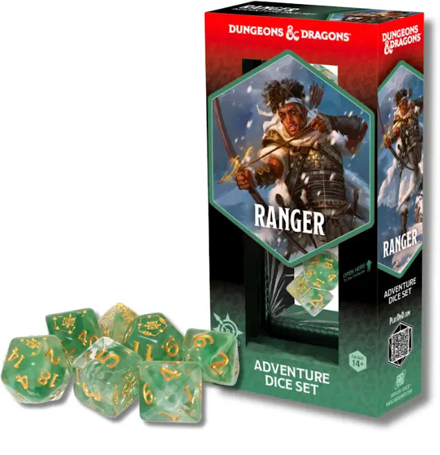 Sirius Dice D & D Adventure Dice Set Ranger - White, Green