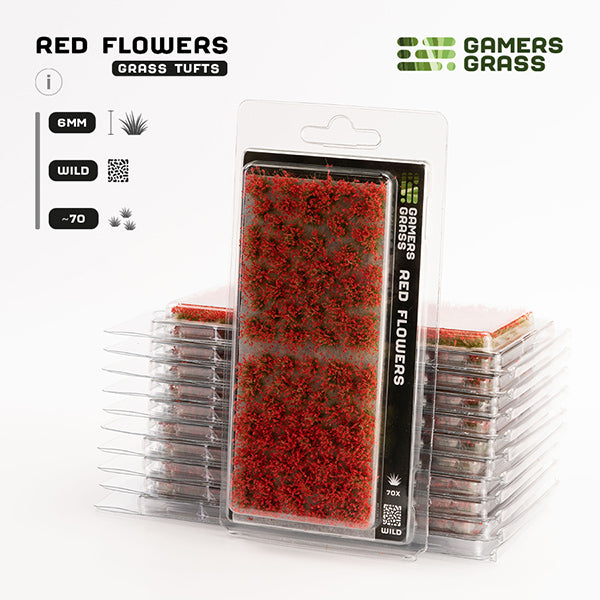 Gamers Grass Tufts:  Tufts- Red Flowers- Wild