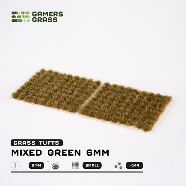 Gamers Grass Tufts: Tufts- Mixed Green 6mm- Small