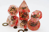 Foam Brain: Red Swirl Ancient Gear RPG Dice Set