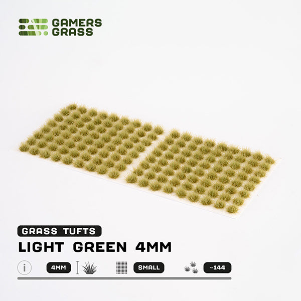 Gamers Grass Tufts: Tufts- Light Green 4mm- Small