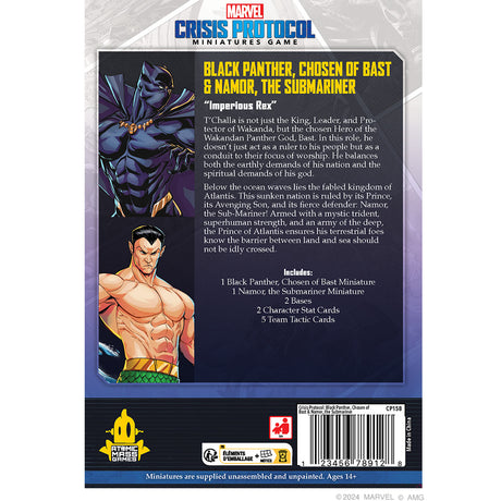 Marvel Crisis Protocol:  Black Panther Chosen of Bast & Namor the Sub-Mariner