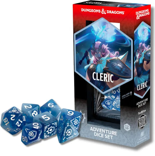 Sirius Dice D & D Adventure Dice Set Cleric - White, Blue