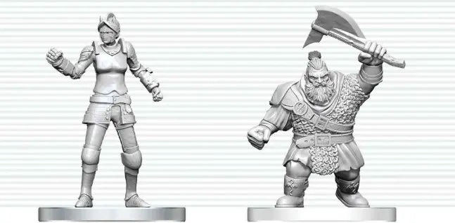 WizKids D&D Nolzur's Marvelous Miniatures: Cultist of Bane & Dwarf of Zhentilar Soldier