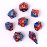 Hymgho Premium Dice - Wyrmforged Rollers - Rounded Edge 8 Piece Polyhedral Dice set - Stormcaller
