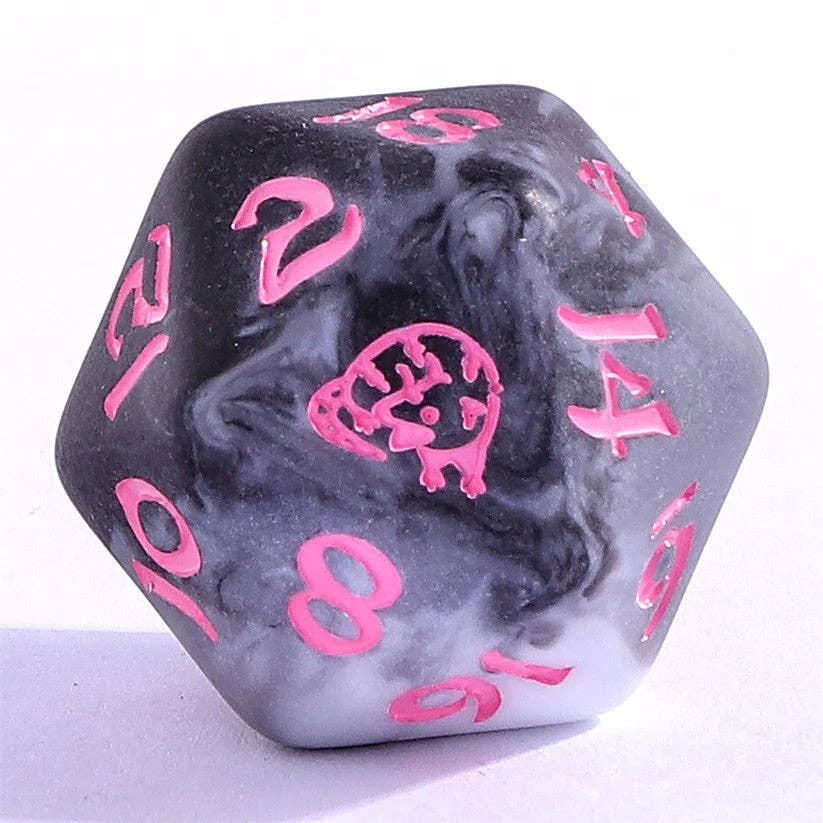 Hymgho Premium Dice - Wyrmforged Rollers Round Edge Resin Dice Set - Grey Opossum