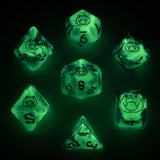 Hymgho Premium Dice - Wyrmforged Rollers - Rounded Plastic - Bog Frog Silver