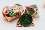 Foam Brain: Dice 51: Emerald Meteor Shower - Metal RPG Dice Set