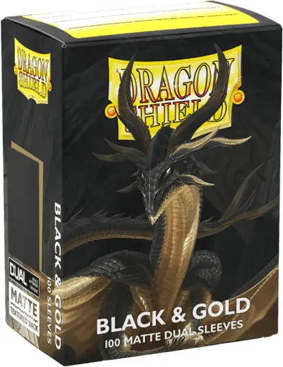 Dragon Shield: (100) Matte Dual Black & Gold