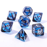 Hymgho Premium Dice - Wyrmforged Rollers - Rounded Resin Polyhedral Dice - Dragon Eye Blue