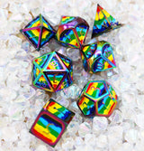 Foam Brain: Rainbow Pride Flag - Metal RPG Dice Set