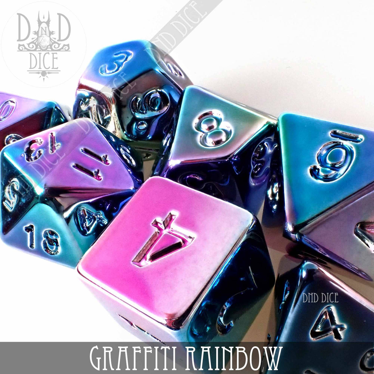 DND Dice - Graffiti Rainbow