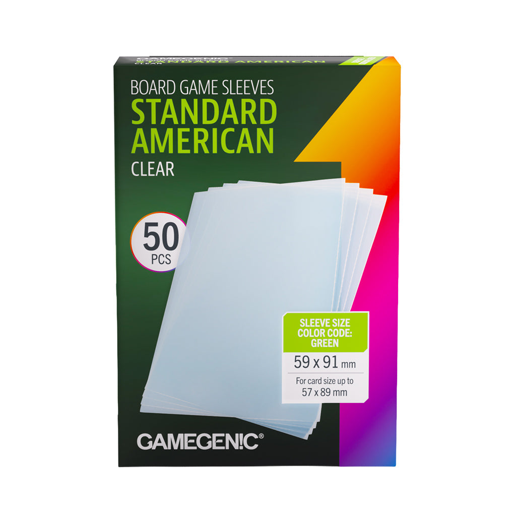 Gamegenic: Board Game Sleeves Standard American Clear 59x91 mm