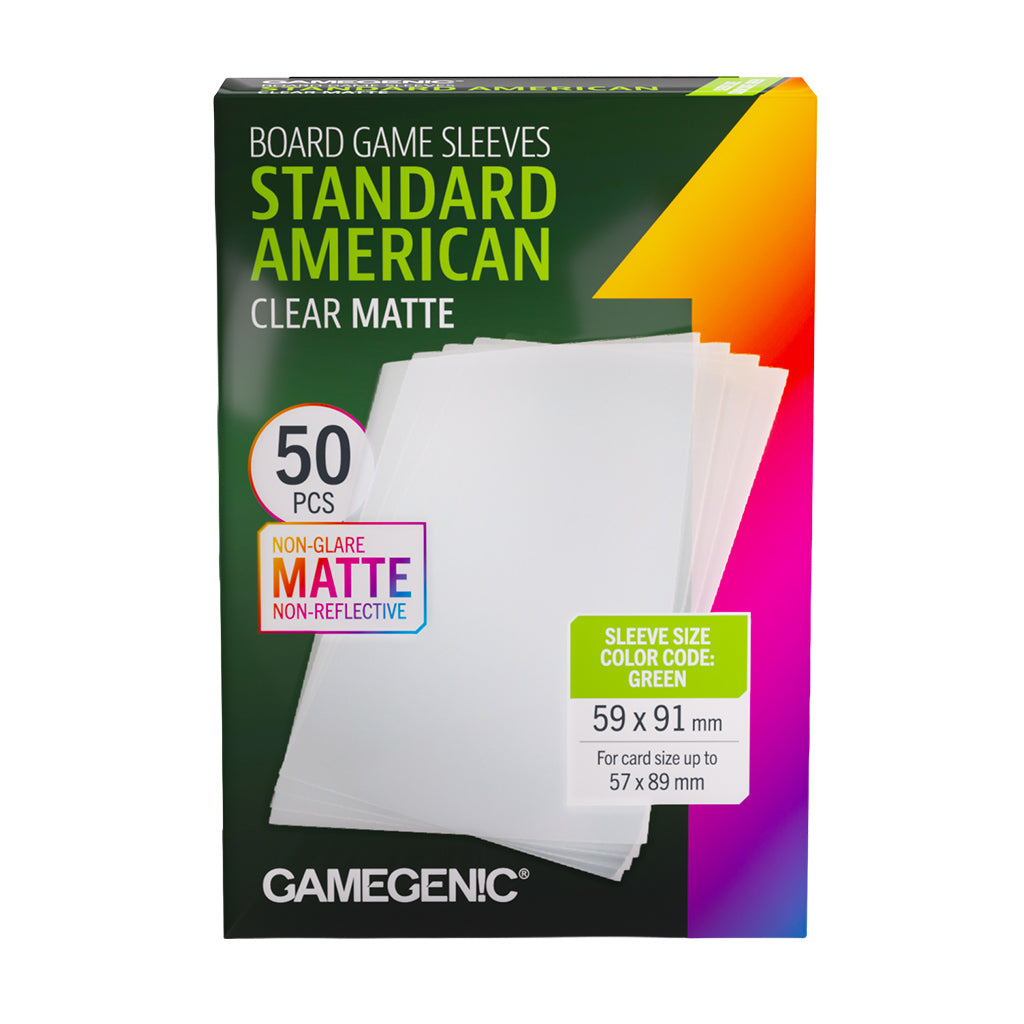 Gamegenic: Board Game Sleeves Standard American Clear Matte59x91 mm