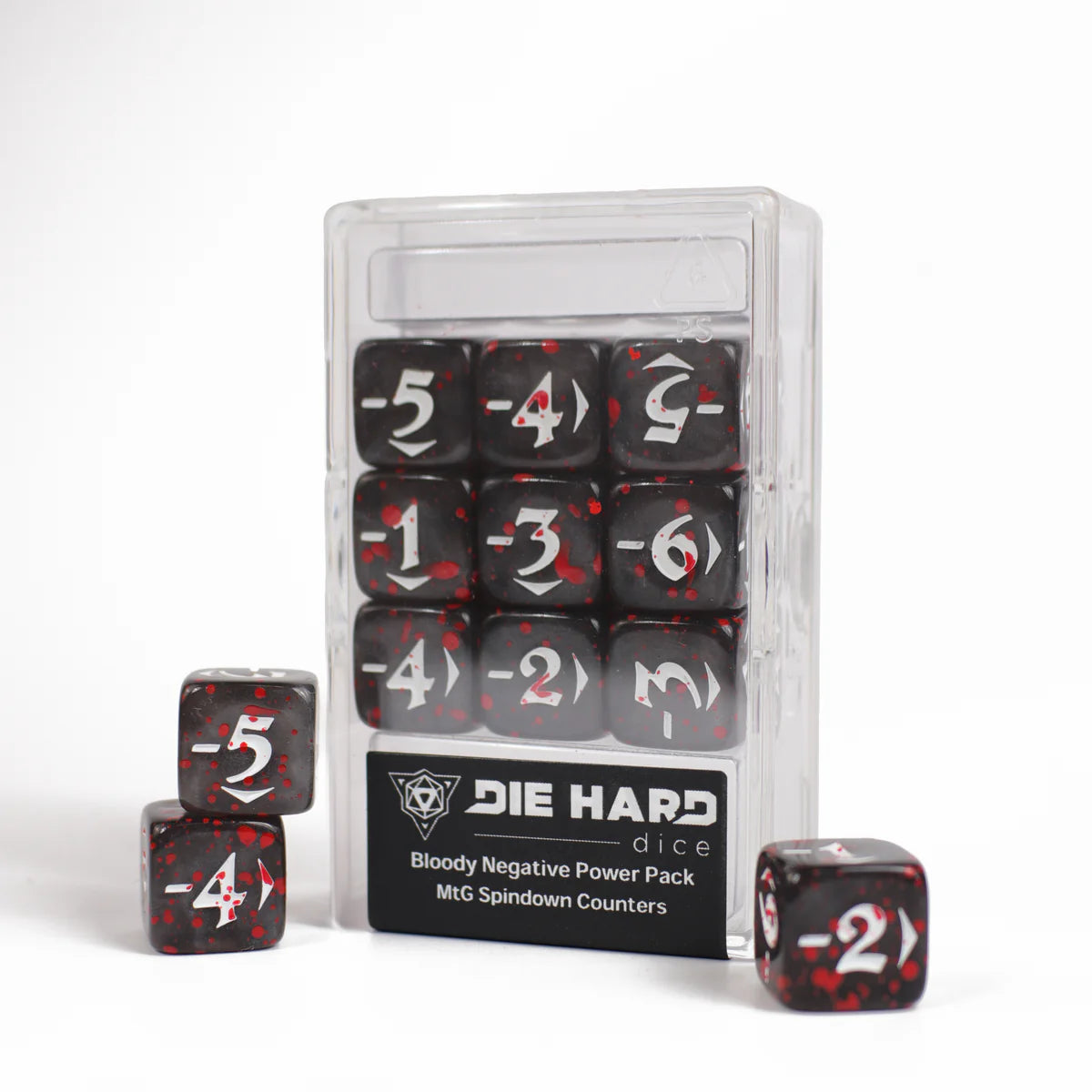 Die Hard Dice: MtG Spindown Counters - Bloody Negative Power Pack - Black