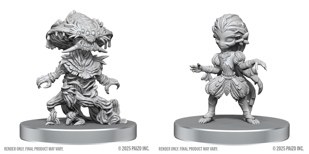 Pathfinder Battles Deep Cuts Unpainted Miniatures: W28 Fungus Leshy and Seaweed Leshy