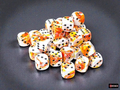 Chessex: Brush 36D6 Sunrise/Black 12mm Dice Block