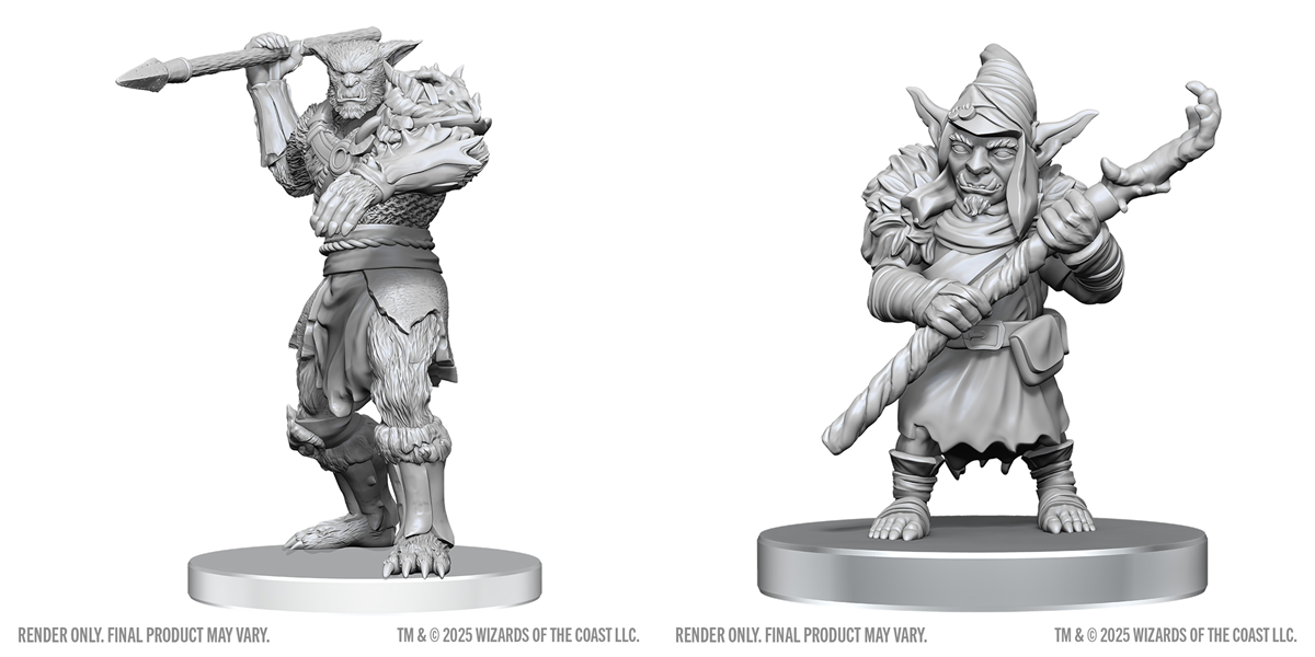 Dungeons & Dragons: Nolzur`s Marvelous Unpainted Miniatures - W28 Bugbear Stalker & Goblin Hexer