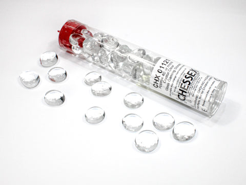 Chessex: Crystal Clear Glass Gaming Stones in 5.5 Tube (40)