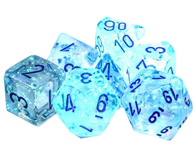 Chessex Dice: Borealis: Polyhedral Icicle/light blue Luminary (7)