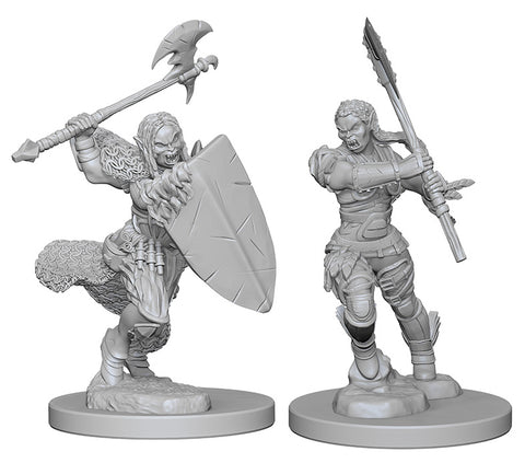 Pathfinder Deep Cuts Unpainted Miniatures: W1 Half-Orc Female Barbarian