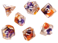 Sirius Dice RPG Set (7): Purple Orange Clear